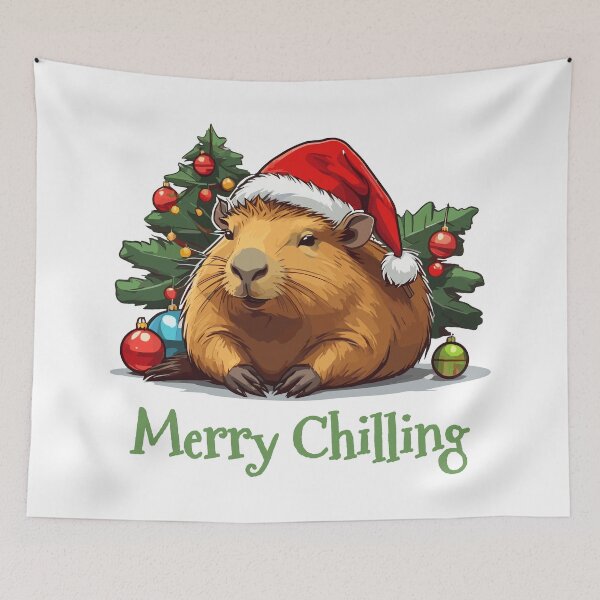 Item preview, Merry Chilling. Christmas chill out with a cappybara. designed and sold by twisted-dot.