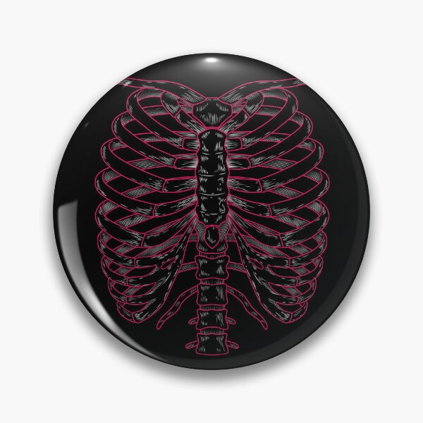 Item preview, White Skeleton Rib Cage with magenta red outlines  designed and sold by hockeng.