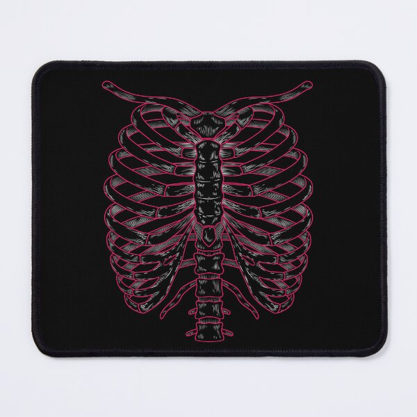 Item preview, White Skeleton Rib Cage with magenta red outlines  designed and sold by hockeng.