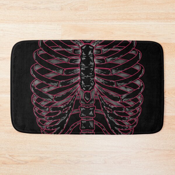 Item preview, White Skeleton Rib Cage with magenta red outlines  designed and sold by hockeng.