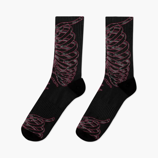 Item preview, White Skeleton Rib Cage with magenta red outlines  designed and sold by hockeng.