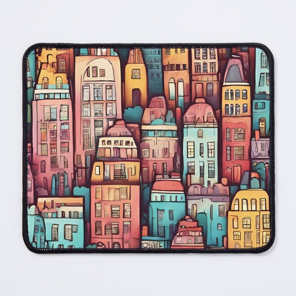 Item preview, Magical Colorful City Pattern designed and sold by DigiDreamyArt.