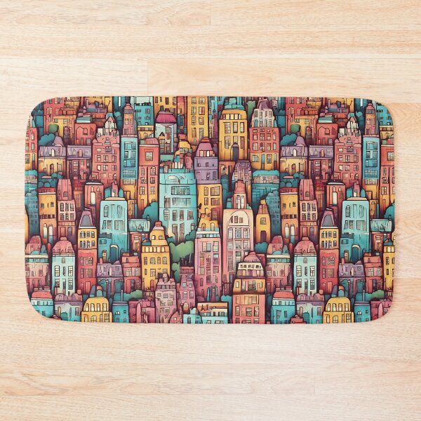 Item preview, Magical Colorful City Pattern designed and sold by DigiDreamyArt.