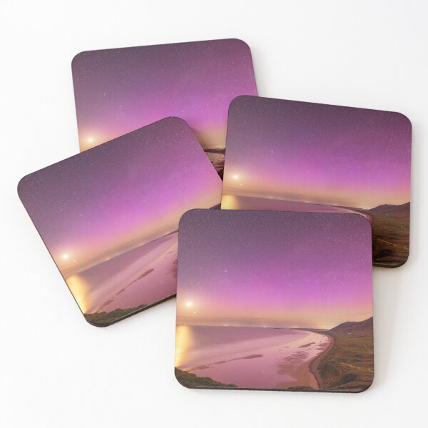 Item preview, Northern Lights and Moon over Rhossili Bay, Gower designed and sold by Dan Santillo.