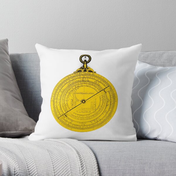 Astrolabe, 15th Century Throw Pillow
