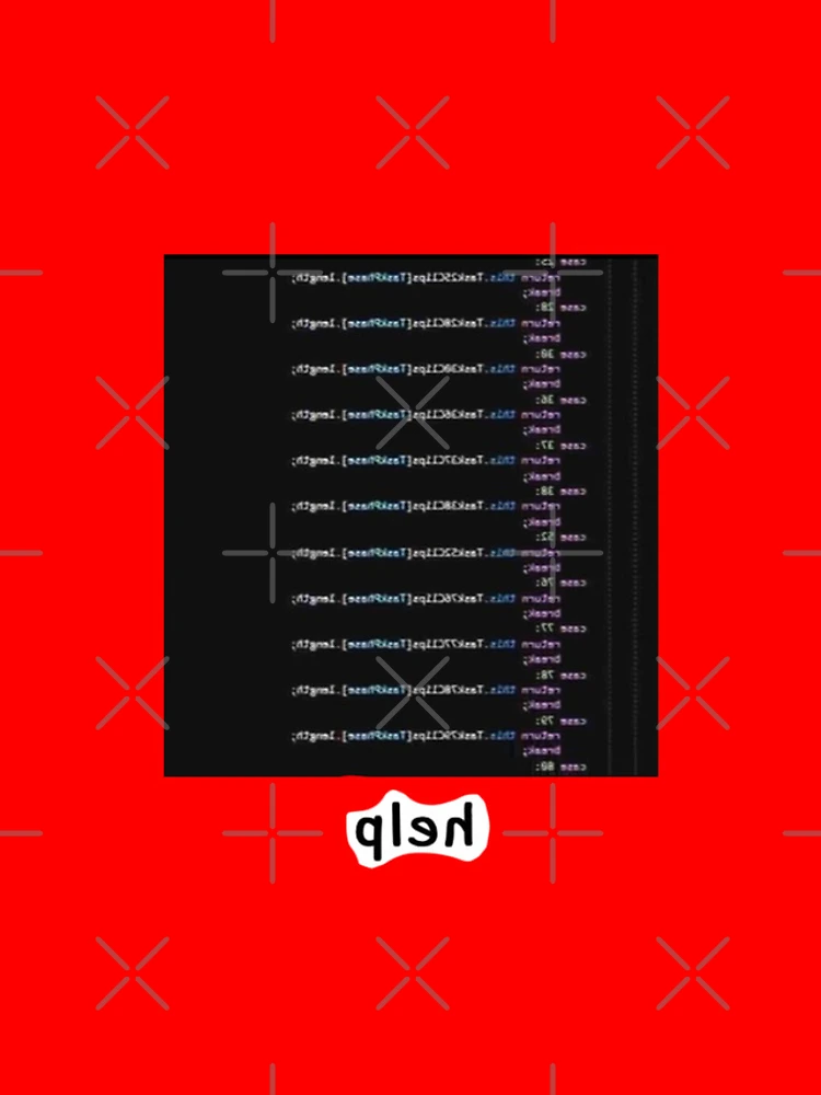 Thumbnail 4 of 4, iPhone Case, Cursed Code "Help" meme designed and sold by Rainy-Racoon.