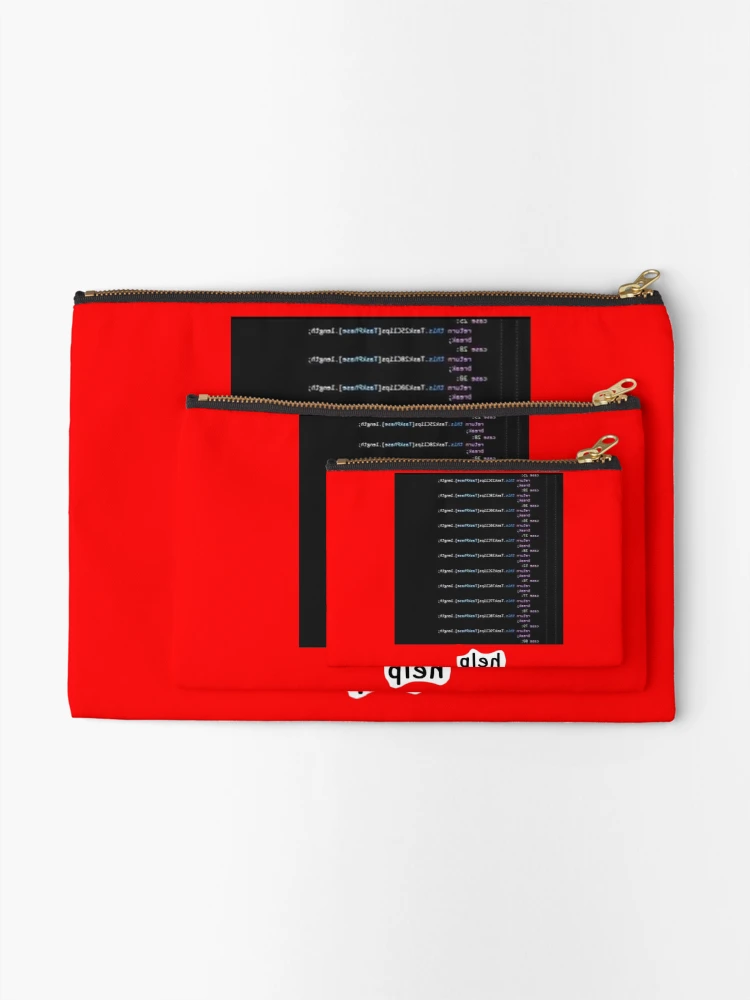 Thumbnail 2 of 4, Zipper Pouch, Cursed Code "Help" meme designed and sold by Rainy-Racoon.