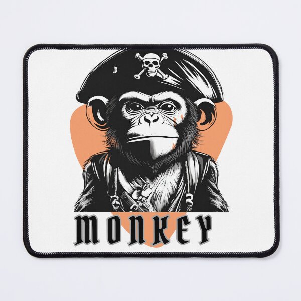Item preview, Black and whiter Pirate Monkey  designed and sold by VictoriusKING.