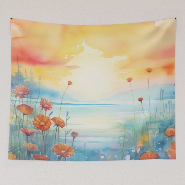 Item preview, Stunning Lake View Adorned with Blooms designed and sold by LittleLuvies.