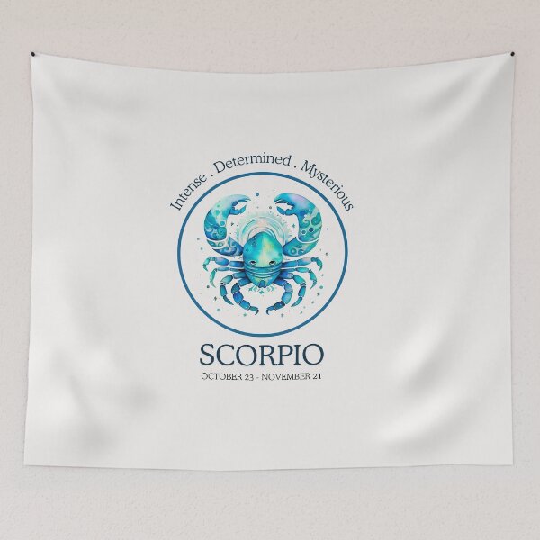 Artikelvorschau, Niedliches Vintage-Skorpion-Tierkreis-Horoskop/Sonnenzeichen-Thema auf weißem Hintergrund entworfen und verkauft von CosmicNook1.