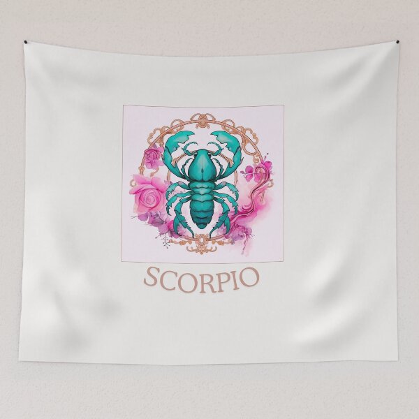 Artikelvorschau, Vintage-Skorpion-Tierkreis-Horoskop/Sonnenzeichen-Thema auf weißem Hintergrund entworfen und verkauft von CosmicNook1.