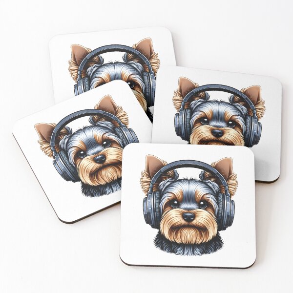 Item preview, Dog with Headphones -   Yorkshire Terrier  designed and sold by Truck Stop One.