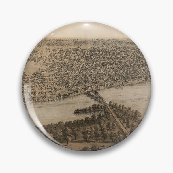 Item preview, Aerial View of Pontiac, Illinois (1869) designed and sold by allhistory.