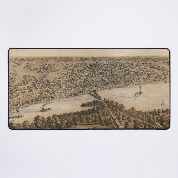 Item preview, Aerial View of Pontiac, Illinois (1869) designed and sold by allhistory.