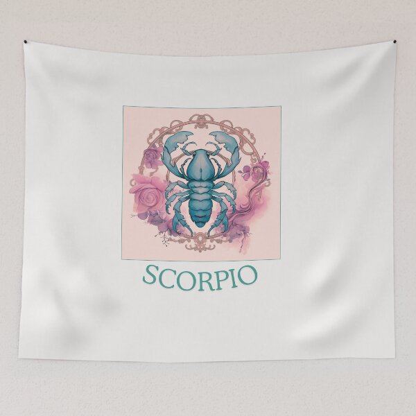 Artikelvorschau, Rosa Vintage-Skorpion-Sternzeichen – Horoskop/Sonnenzeichen-Thema auf rosa Hintergrund entworfen und verkauft von CosmicNook1.
