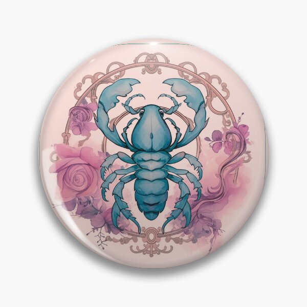 Artikelvorschau,  Rosa Vintage-Skorpion-Sternzeichen – Horoskop/Sonnenzeichen-Thema auf rosa Hintergrund entworfen und verkauft von CosmicNook1.