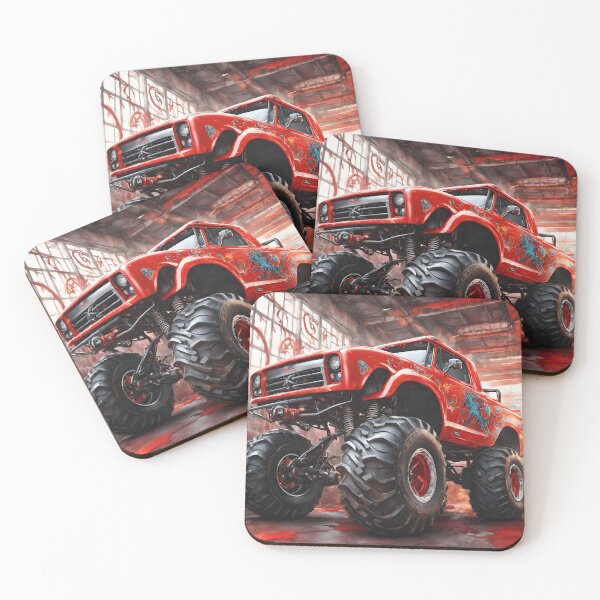 Item preview, Urban Beast: Red Monster Truck Artistry designed and sold by LSVart.