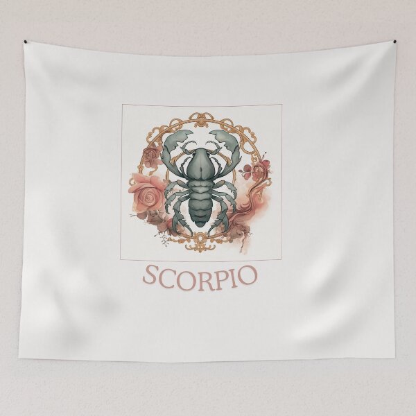 Artikelvorschau, Rustikales Vintage-Skorpion-Tierkreis-Horoskop/Sonnenzeichen-Thema auf weißem Hintergrund entworfen und verkauft von CosmicNook1.