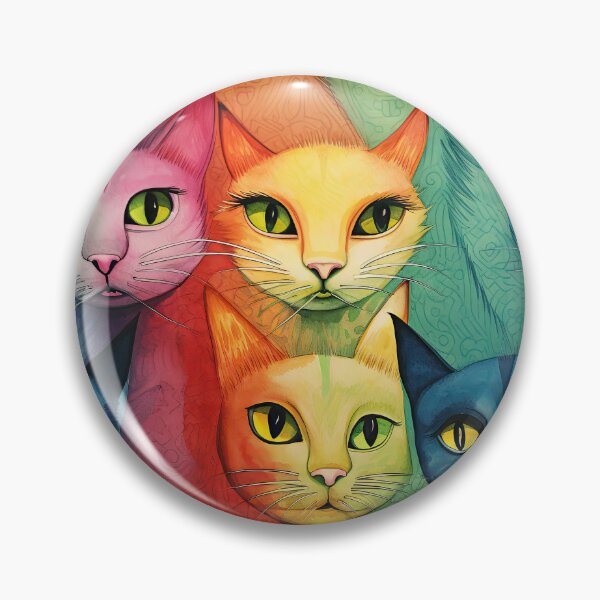 Item preview, Colorful cats in rainbow colors designed and sold by Pixelartistin.