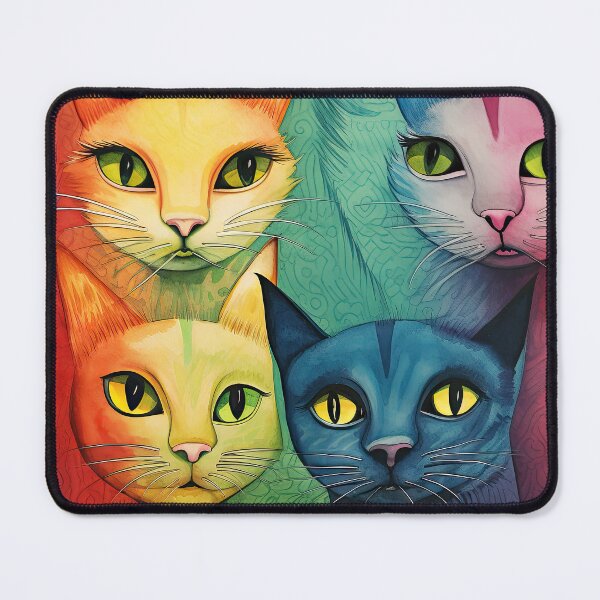 Item preview, Colorful cats in rainbow colors designed and sold by Pixelartistin.