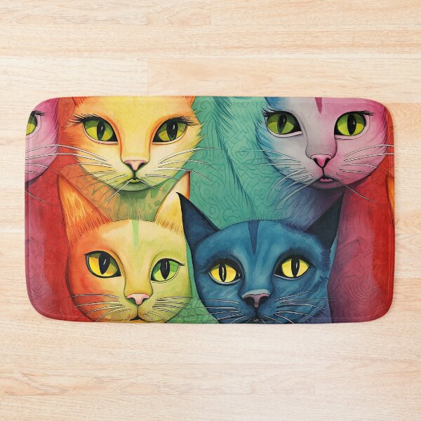 Item preview, Colorful cats in rainbow colors designed and sold by Pixelartistin.