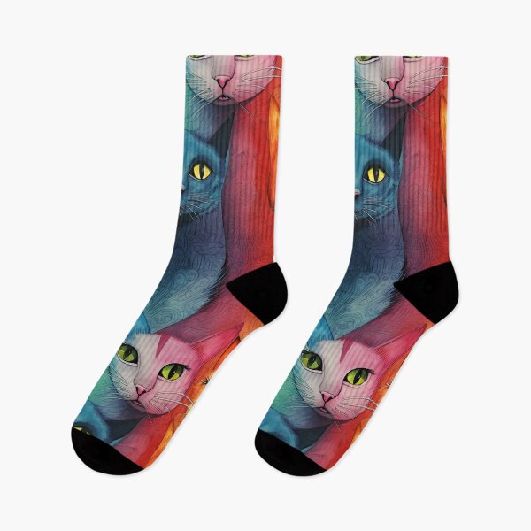 Item preview, Colorful cats in rainbow colors designed and sold by Pixelartistin.