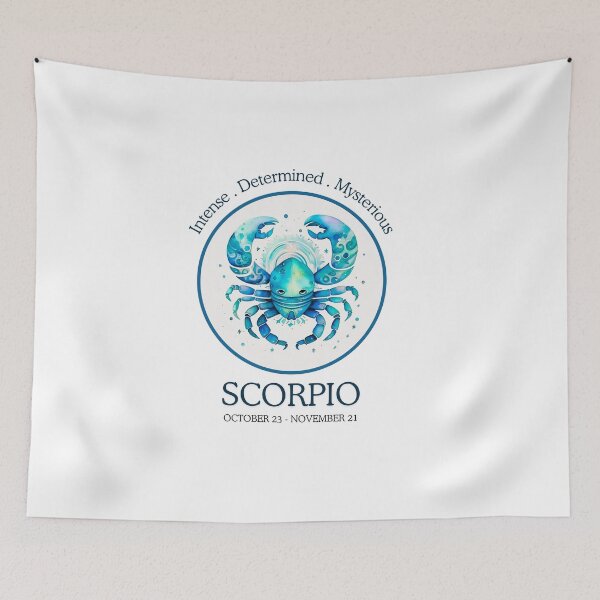 Artikelvorschau, Vintage-Skorpion-Tierkreis-Horoskop/Sonnenzeichen-Thema auf weißem Hintergrund entworfen und verkauft von CosmicNook1.