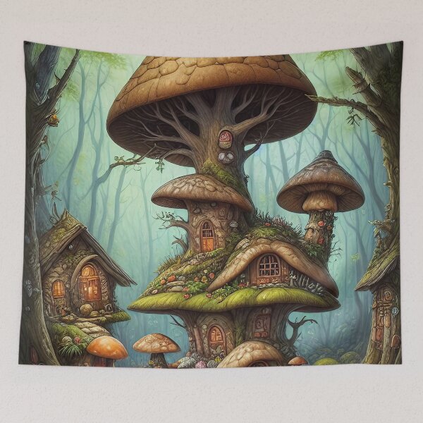 Item preview, mushroom house, kids, fun, childish, cheerful, cartoon, children, colorful designed and sold by Cyber Kids.