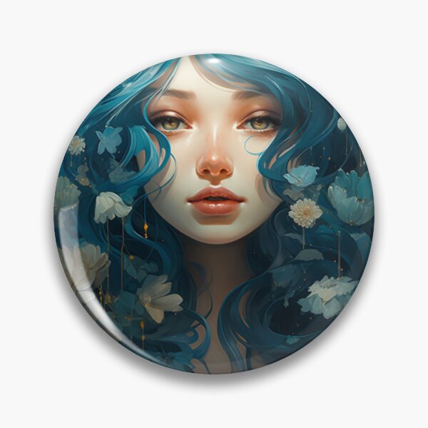 Item preview, Beautiful Girl with Flowers designed and sold by PaperieJennifer.