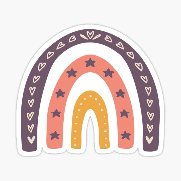 colorful rainbow in boho style Sticker