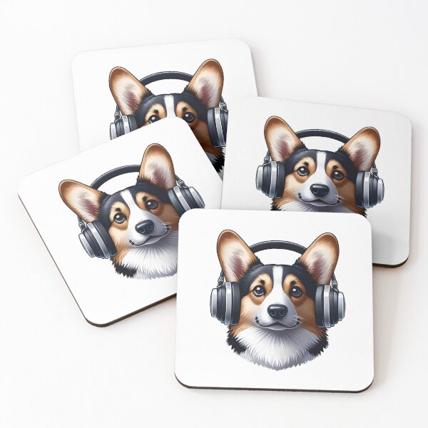 Item preview, Dog with Headphones -   Tricolor corgi  designed and sold by Truck Stop One.