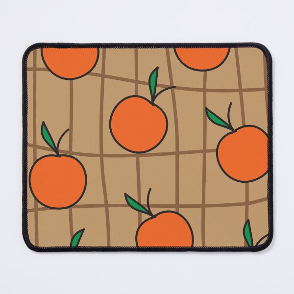 Item preview, Preppy cute oranges grid pattern designed and sold by fluffyfamcraft.