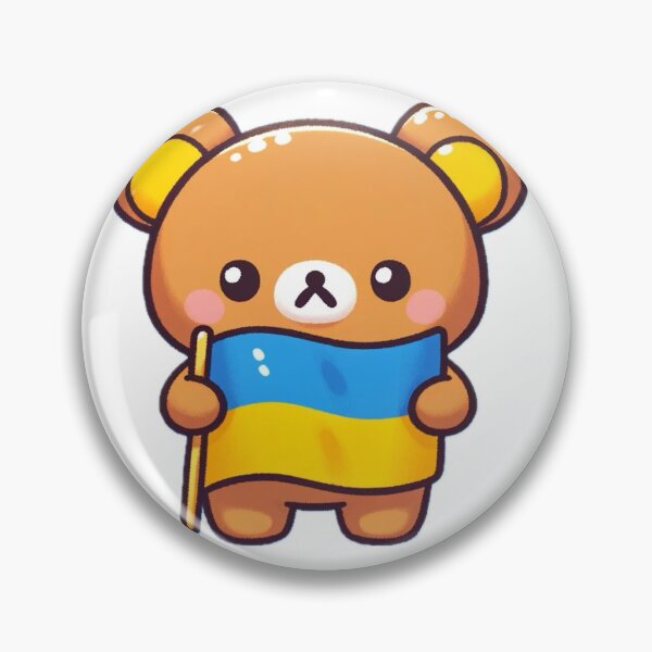 Item preview, Cute Anime Bear holding Ukraine flag Ukrainian support  designed and sold by GingerLFranklin.
