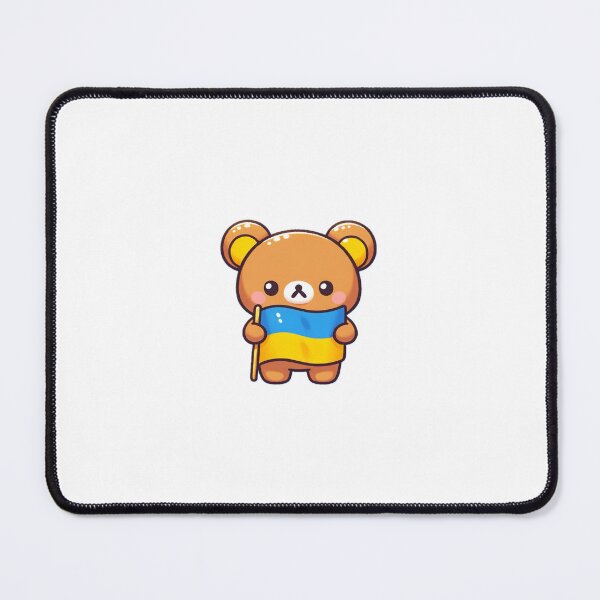 Item preview, Cute Anime Bear holding Ukraine flag Ukrainian support  designed and sold by GingerLFranklin.