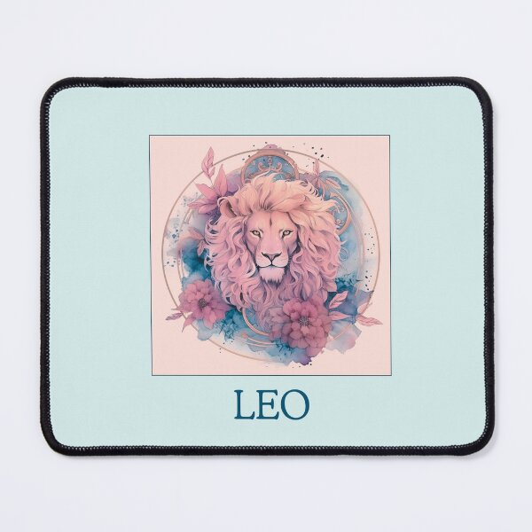 Item preview, Pink Leo zodiac- Horescope/SunSign Theme  on blue back ground designed and sold by CosmicNook1.