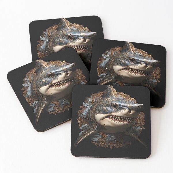 Item preview, Ferocious Shark with intricate Mandala skin designed and sold by SandbarTees.