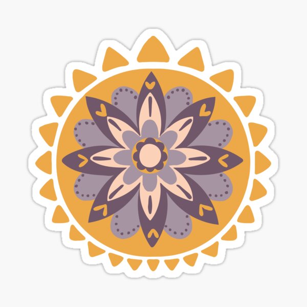 Boho mandala sun Sticker