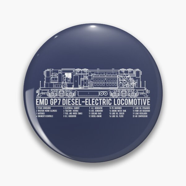 Item preview, EMD GP7 American Diesel-electric Locomotive Blueprint Infographic Diagram designed and sold by Maljonic.