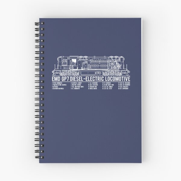 Item preview, EMD GP7 American Diesel-electric Locomotive Blueprint Infographic Diagram designed and sold by Maljonic.