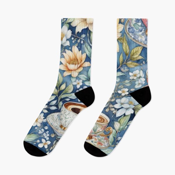 Item preview, coffee flowers watercolor pattern designed and sold by shokA Design.