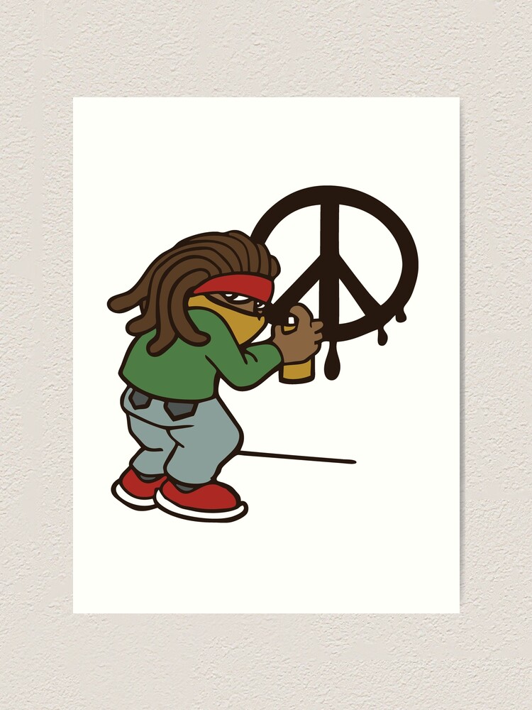 Cartoon Rasta Reggae Peace And Love Art Print By Huggymauve Redbubble