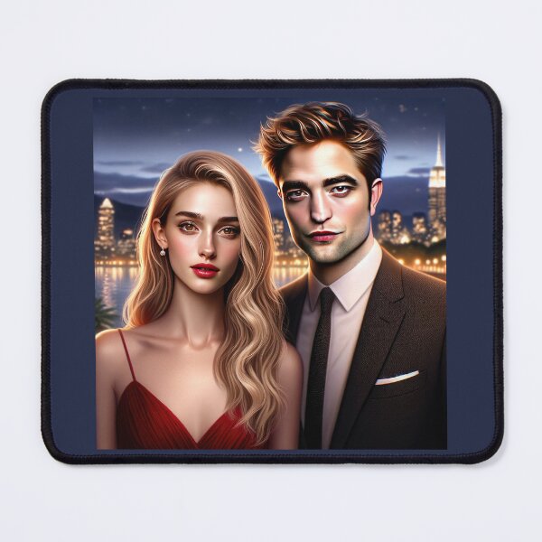 Item preview, Design features a couple looking similar to Suki Waterhouse and Robert Pattinson designed and sold by ArtInPrint.