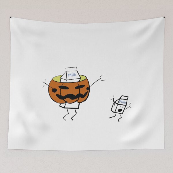 Item preview, The Crazy Milk (Design 4): Halloween Hijinks - Crazy Milk and the Pumpkin Patch Mischief (Milk Chasing Little Milk on Halloween) designed and sold by SmartDesignByBB.
