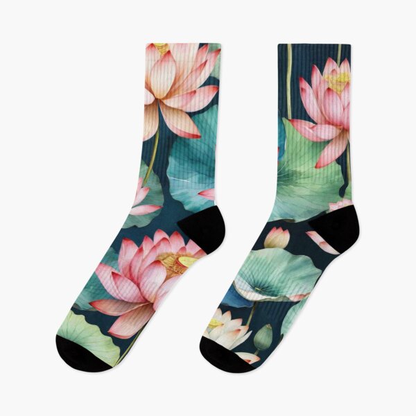 Item preview, lotus flowers watercolor pattern designed and sold by shokA Design.