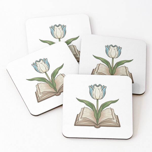 Item preview, Flowers Growing From a Book | A beautiful blue and white tulip designed and sold by CircinusStore.