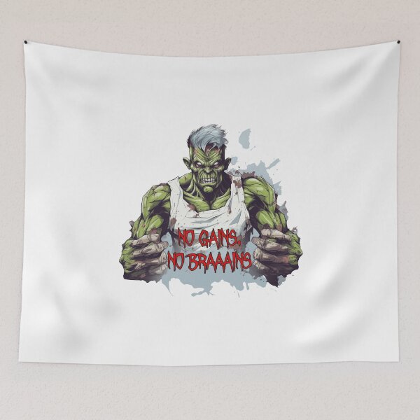 Item preview, No Gains No Braains Zombie designed and sold by spookycutepeeps.