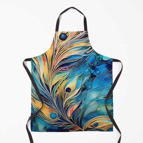 Item preview, alcohol ink feather glass art print designed and sold by dcrc.