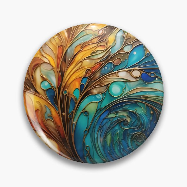 Item preview, alcohol ink feather glass art print designed and sold by dcrc.