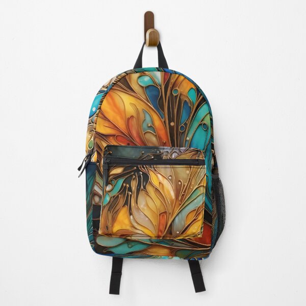 Item preview, alcohol ink feather glass art print designed and sold by dcrc.