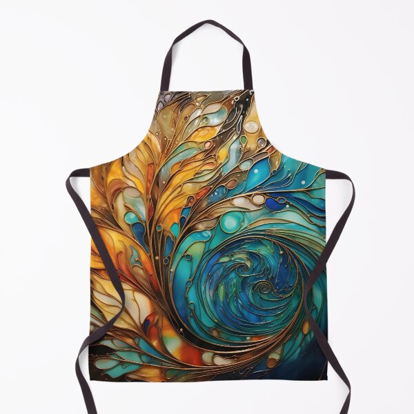 Item preview, alcohol ink feather glass art print designed and sold by dcrc.